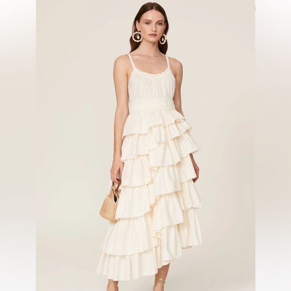 Ulla Johnson Dresses & Skirts - Ulla Johnson Cream Asymmetrical Tiered ruffle Dress wedding engagement